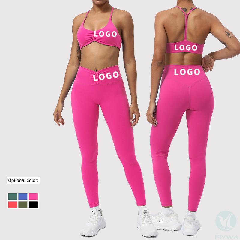  new arrival yoga set gym workout clothes long running pants  high waist womens yoga set FLY-T-005