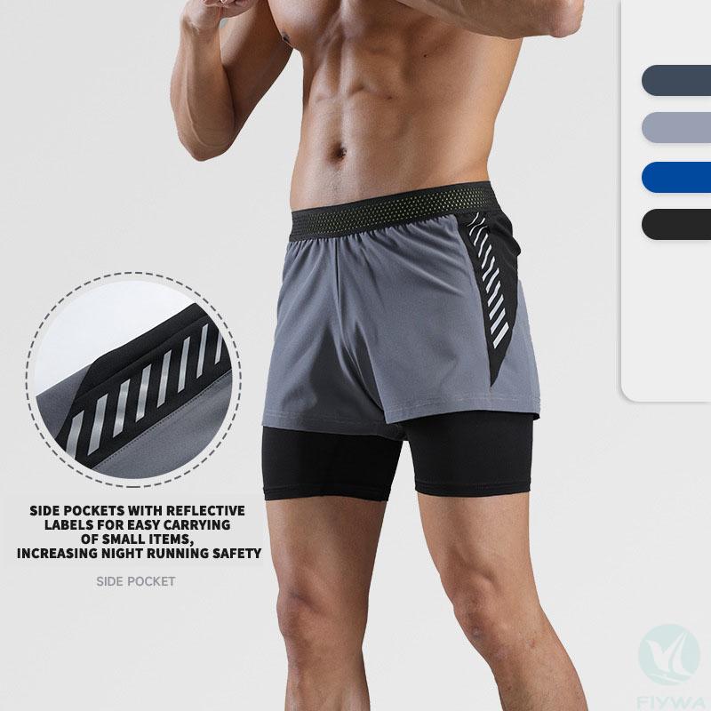 Outdoor swimming trunks for boys summer 2023 new American quick-drying sports shorts fake two-piece lined swimming trunks for men FLY-MD-007