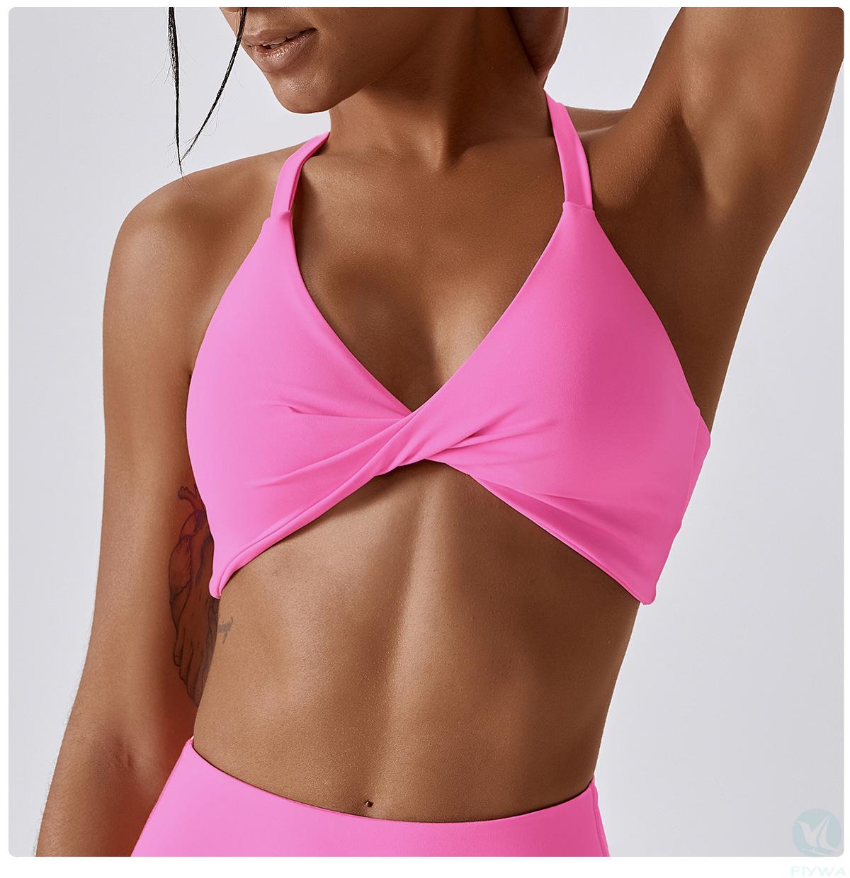 Soft women＇s twist front sports bra / Women＇s running sports bra / Yoga sports bra twist front / Soft women＇s sports bra / Women＇s running twist front sports bra / Fitness V﹣neck sports bra / Women＇s 
