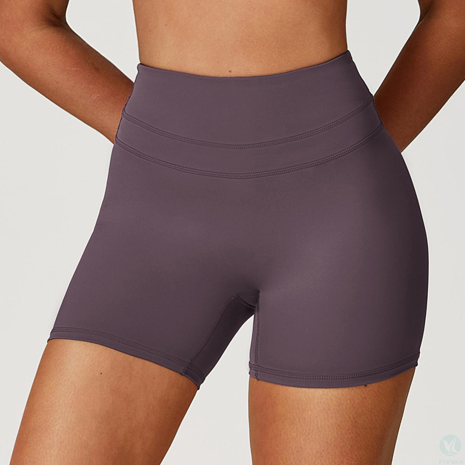 European and American Matte Tight Yoga Shorts Stretch High Waist Peach Hip Lifting Running Fitness Shorts