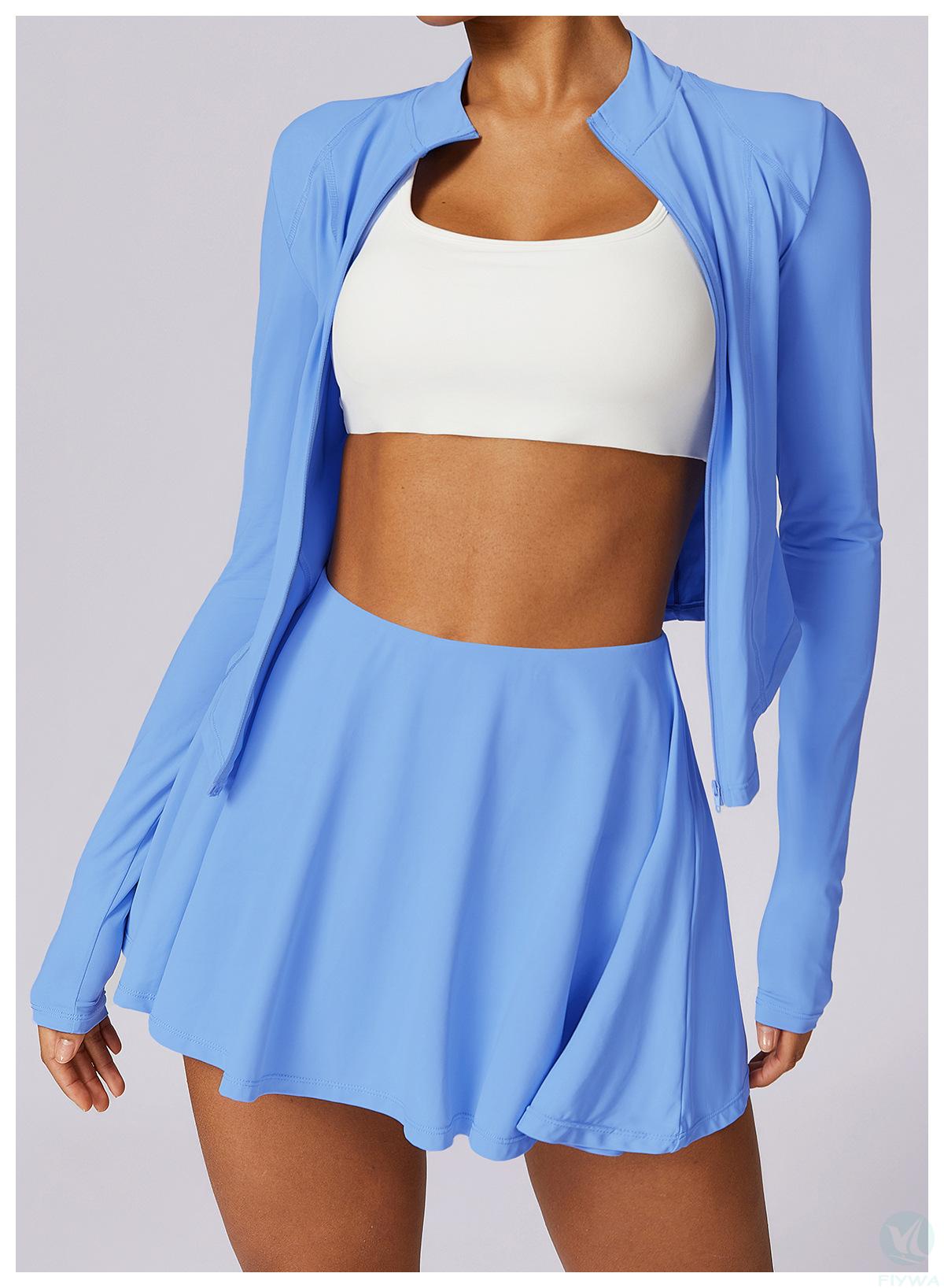 Summer outdoor UV resistant long sleeved sunscreen jacket, quick drying ice silk cool feeling running yoga sports suit