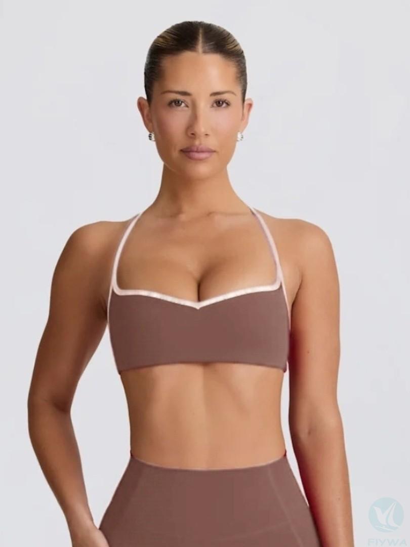 European and American color blocked sleeveless suspender sports suit, pullover, back vest, fitness yoga, Pilates, outerwear bra
