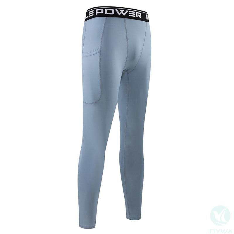 Men＇s custom elastic waist compression gym fitness training running pants slim fit activity underwear leggings