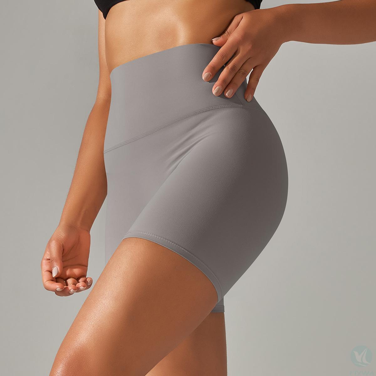 Women＇s high waisted sports pants with solid pattern, sports fitness cycling shorts, tight pants, buttocks cycling, yoga leggings, leggings