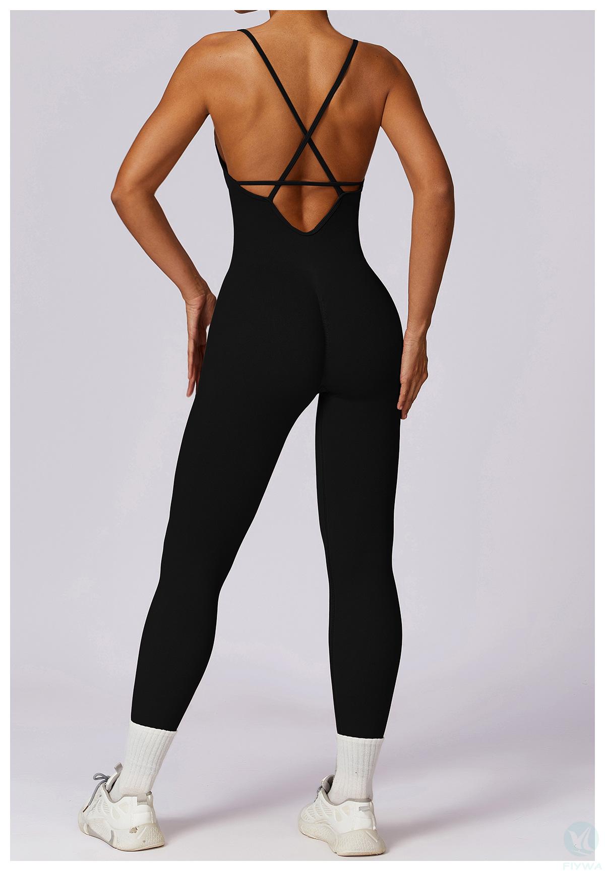 Dare to show off the beautiful cross shaped women＇s tight yoga set, fast drying high waist and hip lifting running fitness set