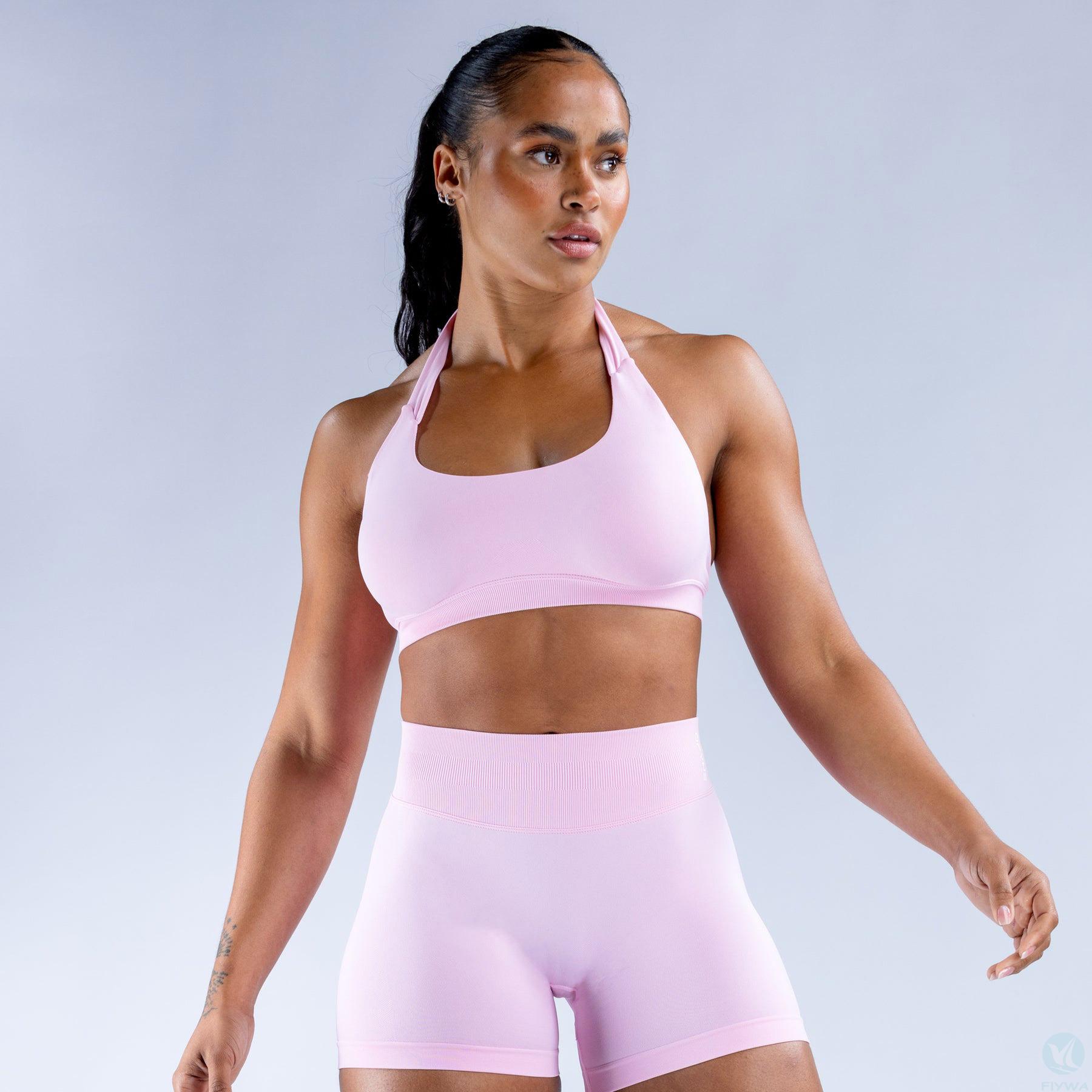 High quality seamless women＇s gym fitness sports bra custom logo backless bra fitness yoga plain weave