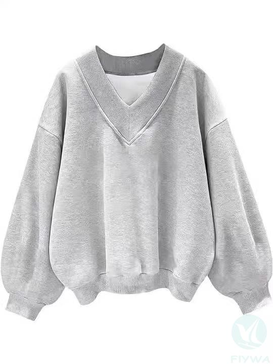 Women＇s plus size sweatshirt heavyweight thick sweatshirt retro drop shoulder casual jacket breathable winter