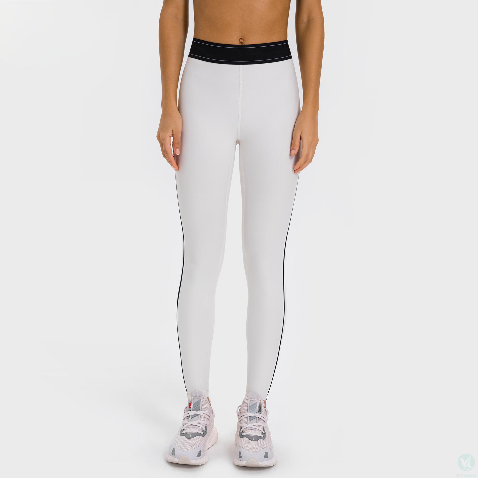 Wholesale splicing color sports leggings, breathable yoga leggings, gym fitness set