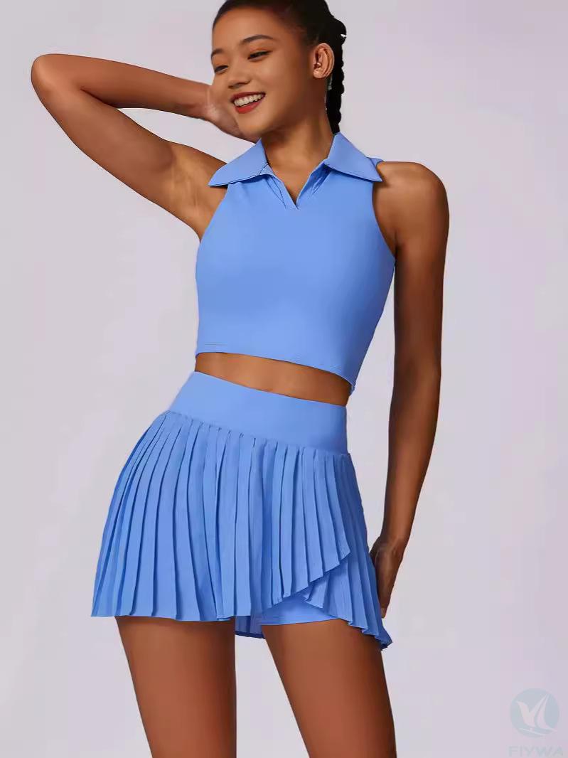 Amazon standalone summer sports outdoor two﹣piece yoga suit, sports golf tennis short skirt set