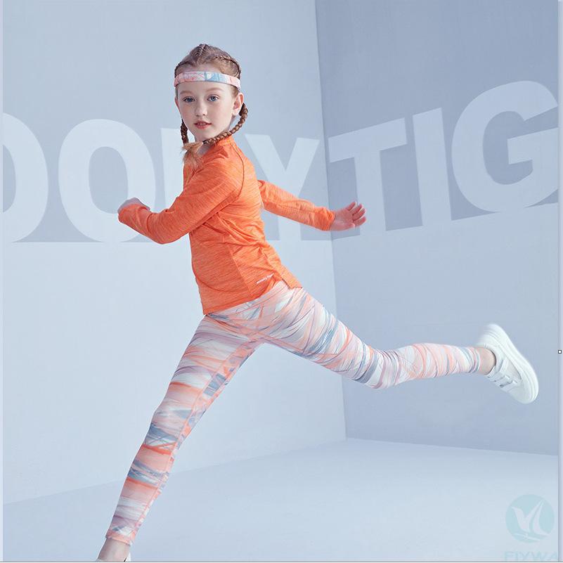 Cross border beautiful floral pants for children, yoga pants for girls wearing running, tennis, fitness clothes