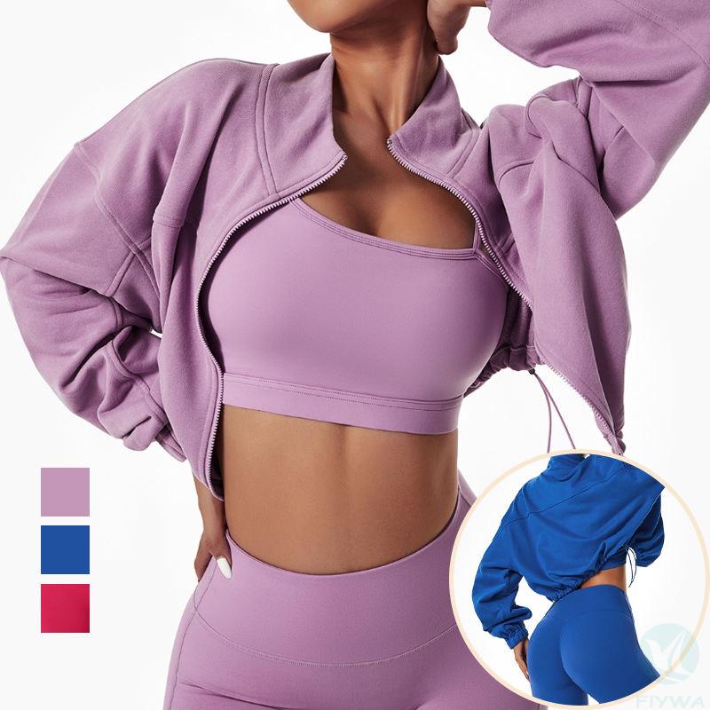 women 4 piece yoga set sports bra crop top jacket and leggings set workout gym fitness set